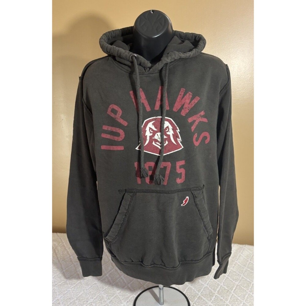 League Collegiate Wear IUP Crimson Hawks 1875 Gray Hoodie Women’s Size Small